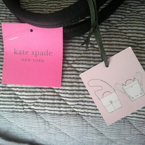 Kate Spade Sam the little Nylon Convertible Backpack ~NWT~ Black & White striped main image 6